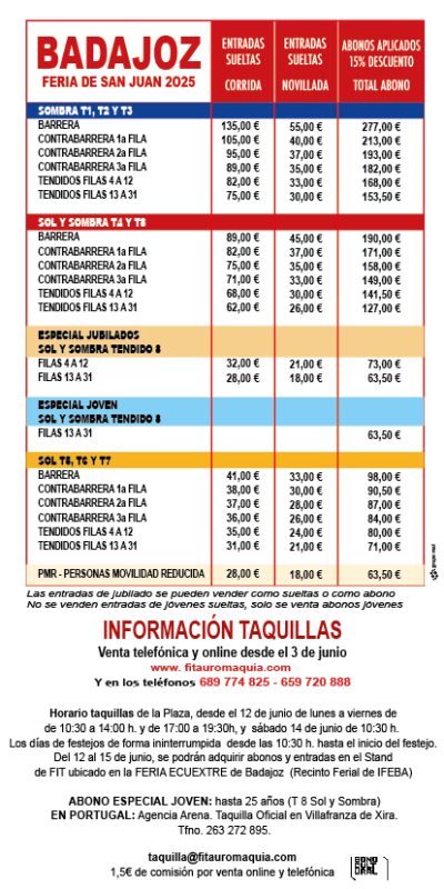 PRECIOS BADAJOZ